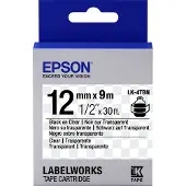 Epson LK-4TBN tape zwart op transparant 12mm (origineel)