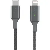 Belkin Smart LED USB-C naar Lightning, Lightning, USB-C, Grijs, Recht, Recht, Aluminium
