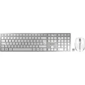 Cherry DW 9100 SLIM Desktop Draadloze Toetsenbord en Muis Set Azerty Zilver