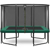 Magic Circle Pro Fiber Rechthoekige Trampoline 214 x 305 cm Groen met veiligheidsnet
