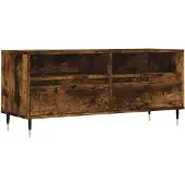 vidaXL Tv-meubel 100x34,5x44,5 cm bewerkt hout gerookt eikenkleurig