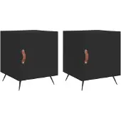 vidaXL Nachtkastjes 2 st 40x40x50 cm bewerkt hout zwart
