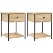 vidaXL Nachtkastjes 2 st 44x45x58 cm sonoma eikenkleurig