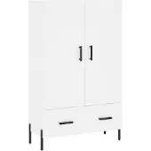 vidaXL Hoge kast 69,5x31x115 cm bewerkt hout wit