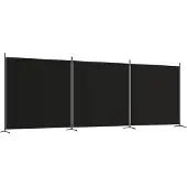 vidaXL Kamerscherm met 3 panelen 525x180 cm stof zwart