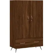 vidaXL Hoge kast 69,5x31x115 cm bewerkt hout bruin eikenkleur