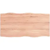 vidaXL Tafelblad natuurlijke rand 100x50x(2-6)cm eikenhout lichtbruin