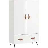 vidaXL Hoge kast 69,5x31x115 cm bewerkt hout hoogglans wit