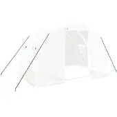 vidaXL Kas met stalen frame, wit, 6 m², 3x2x2 meter