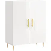 vidaXL Dressoir 69,5x34x90 cm bewerkt hout hoogglans wit