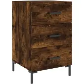 vidaXL Nachtkastje 40x40x66 cm bewerkt hout gerookt eikenkleurig