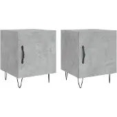 vidaXL Nachtkastjes 2 st 40x40x50 cm bewerkt hout betongrijs