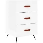 vidaXL Nachtkastje 40x40x66 cm bewerkt hout hoogglans wit