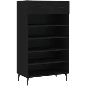 vidaXL Schoenenkast 60x35x105 cm bewerkt hout zwart
