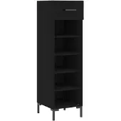 vidaXL Schoenenkast 30x35x105 cm bewerkt hout zwart