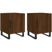 vidaXL Nachtkastjes 2 st 40x40x50 cm bewerkt hout bruin eikenkleur