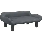 vidaXL Hondenmand 70x40x24 cm fluweel donkergrijs