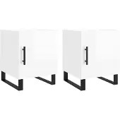 vidaXL Nachtkastjes 2 st 40x40x50 cm bewerkt hout hoogglans wit