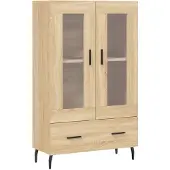 vidaXL Hoge kast 69,5x31x115 cm bewerkt hout sonoma eikenkleurig