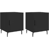 vidaXL Nachtkastjes 2 st 40x40x50 cm bewerkt hout zwart