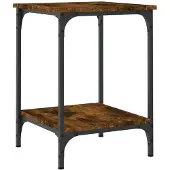 vidaXL Salontafel 40x40x55 cm bewerkt hout gerookt eikenkleurig