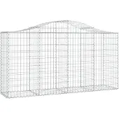 vidaXL Gabion met hoge boog, 200x50x100/120 cm, verzinkt staal