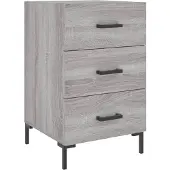 vidaXL Nachtkastje 40x40x66 cm bewerkt hout grijs sonoma eikenkleurig