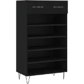 vidaXL Schoenenkast 60x35x105 cm bewerkt hout zwart