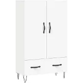 vidaXL Hoge kast 69,5x31x115 cm bewerkt hout wit