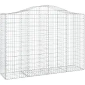 vidaXL Gabion met hoge boog, 200x50x140/160 cm, verzinkt staal