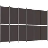 vidaXL Kamerscherm met 6 panelen 300x200 cm stof bruin