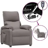 vidaXL Fauteuil verstelbaar elektrisch stof taupe