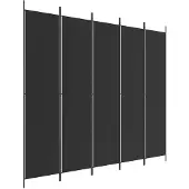 vidaXL Kamerscherm met 5 panelen 250x220 cm stof zwart
