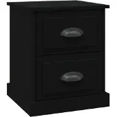 vidaXL Nachtkastje 39x39x47,5 cm bewerkt hout zwart
