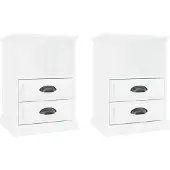 vidaXL Nachtkastjes 2 st 43x36x60 cm hoogglans wit