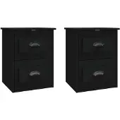 vidaXL Nachtkastjes 2 st wandgemonteerd 41,5x36x53 cm zwart