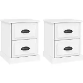 vidaXL Nachtkastjes 2 st 39x39x47,5 cm bewerkt hout wit