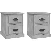 vidaXL Nachtkastjes 2 st 39x39x47,5 cm bewerkt hout betongrijs