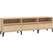 vidaXL Tv-meubel 150x30x44,5 cm bewerkt hout sonoma eikenkleurig