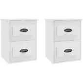 vidaXL Nachtkastjes 2 st wandgemonteerd 41,5x36x53 cm wit