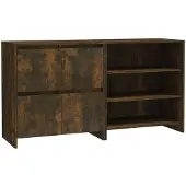 vidaXL 2 st Dressoirs bewerkt hout gerookt eikenkleurig