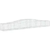 vidaXL Gabion met hoge boog, 400x50x40/60 cm, verzinkt staal