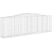 vidaXL Gabion met hoge boog, 400x50x120/140 cm, verzinkt staal