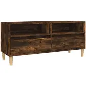 vidaXL Tv-meubel 100x34,5x44,5 cm bewerkt hout gerookt eikenkleurig