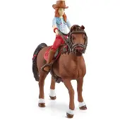 Schleich HORSE CLUB - Speelfigurenset - Hannah en Cayenne - Kinderspeelgoed voor Jongens en Meisjes - 5 tot 12 jaar - 42539