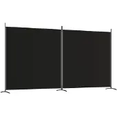 vidaXL Kamerscherm met 2 panelen 348x180 cm stof zwart