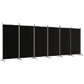 vidaXL Kamerscherm met 6 panelen 520x180 cm stof zwart