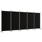 vidaXL Kamerscherm met 5 panelen 433x180 cm stof zwart