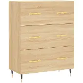 vidaXL Dressoir 69,5x34x90 cm bewerkt hout sonoma eikenkleurig