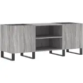 vidaXL Platenkast 121x38x48 cm bewerkt hout grijs sonoma eikenkleurig